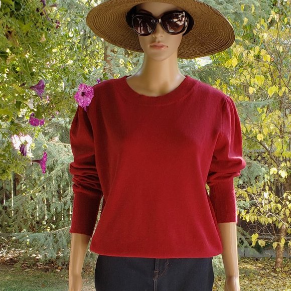 MASSIMO DUTTI, red wool sweater, size: large - Picture 10 of 11